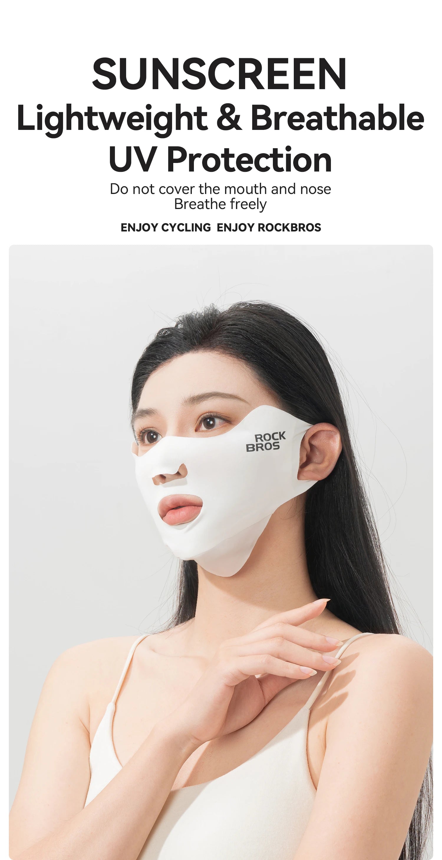 UPF50+ Ice Silk Cycling Face Mask for Sun Protection