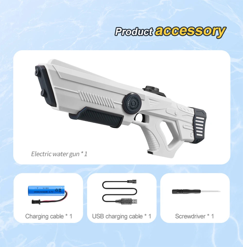 Electric Automatic Water Storage Gun Toys Portable Children Summer Beach Outdoor Fight Fantasy Spray Gun Toys Boy Kid Adult Game