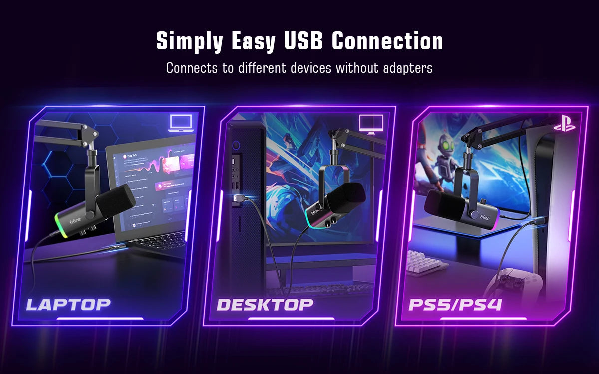 FIFINE AM8T herný mikrofónový set s USB/XLR a ramienkom Boom