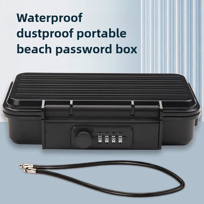 Portable Outdoor Lockbox with Cable & Code for Keys and Valuables