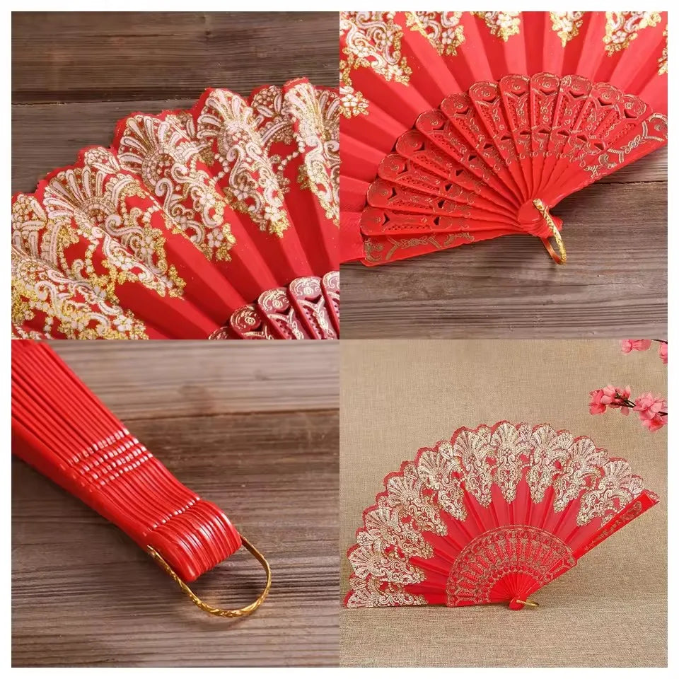 Chinese-Style Folding Hand Fan for Hanfu and Dance