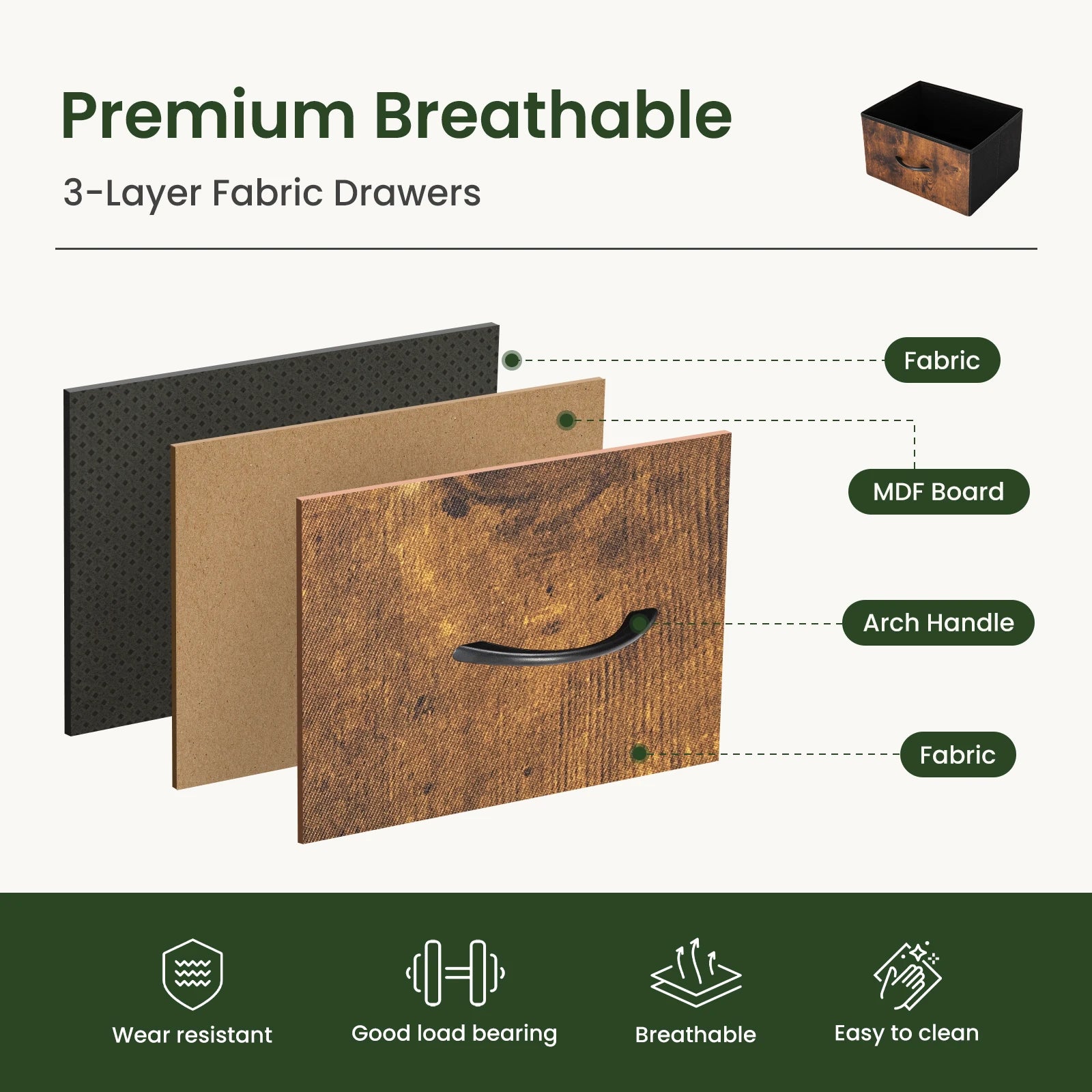 Rolling File Cabinet with Drawers, Printer Stand & Storage Shelf