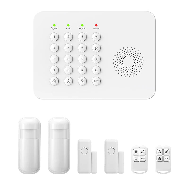 PGST 4G WiFi Home Burglar Anti Theft Security Alarm Complete Kit Works with Tuya Works with Smart Life Smart App Remote Control Wireless Sensor Combination Standby Power Backup Alarm System Apartment Villa Store Warehouse Eur