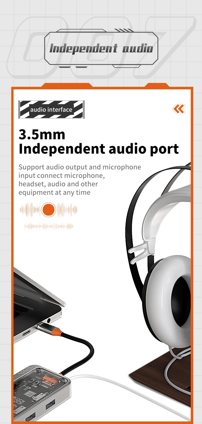 Basix USB C Hub 4K adapter HDMI, DP, VGA, Ethernet és USB portokkal