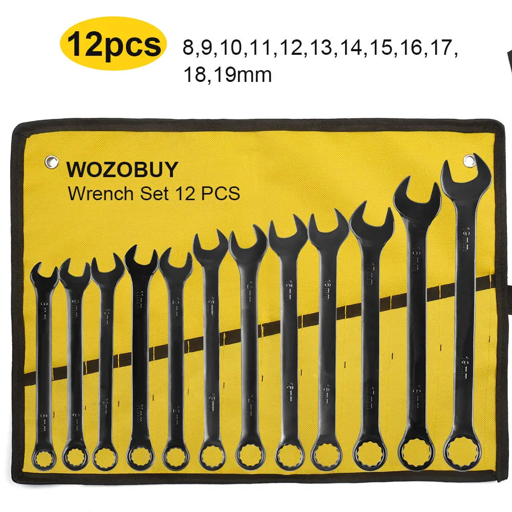 Metric Combination Wrench Set with Bag
