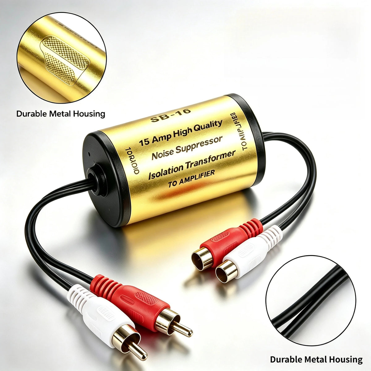 RCA Ground Loop Isolator - Audio Noise Filter
