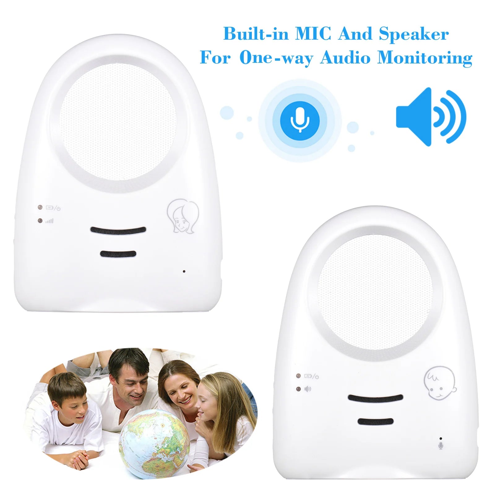 Portable 2.4GHz Wireless Baby Monitor One‑Way Talk