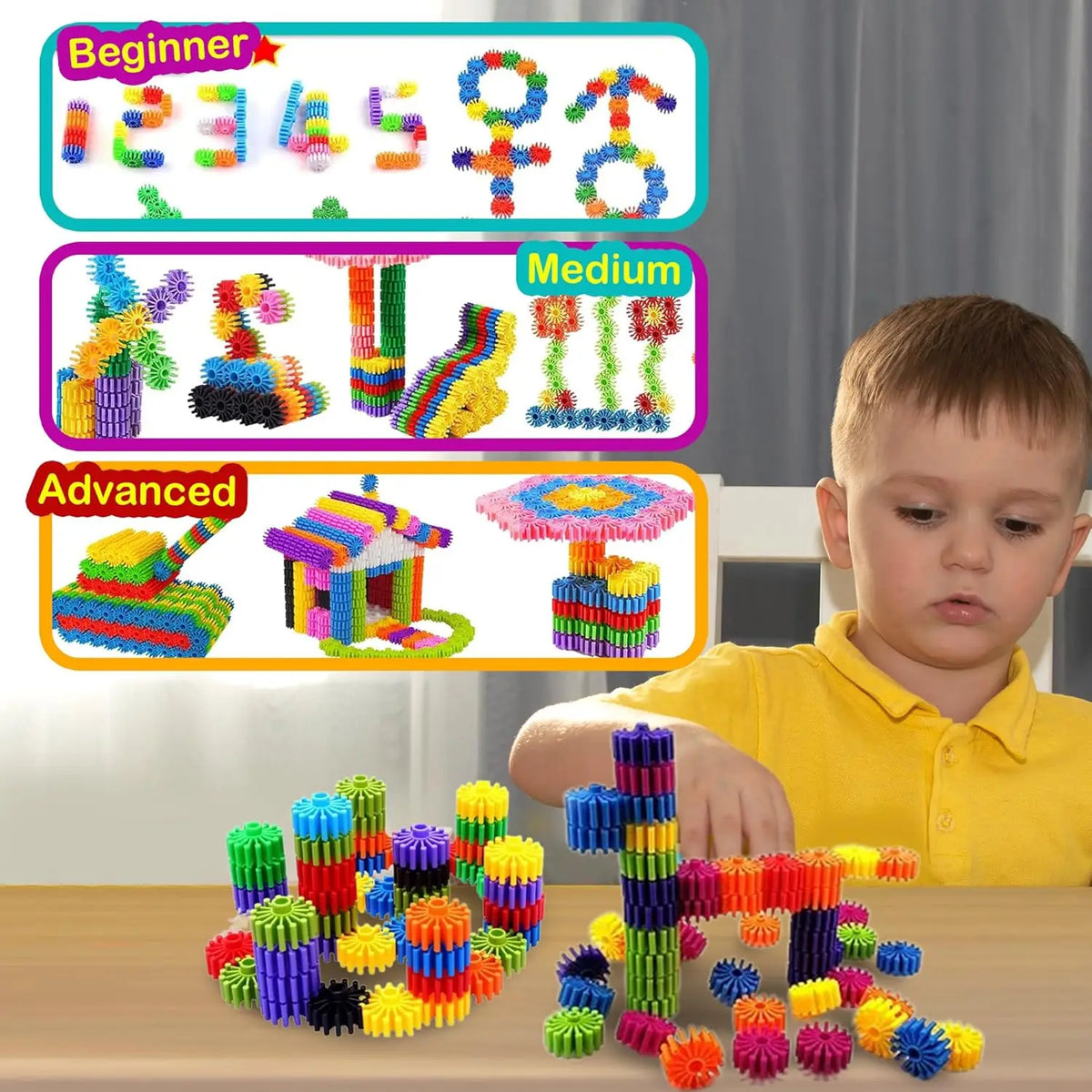 Interlocking Gear Construction Blocks, Selected Piece Count