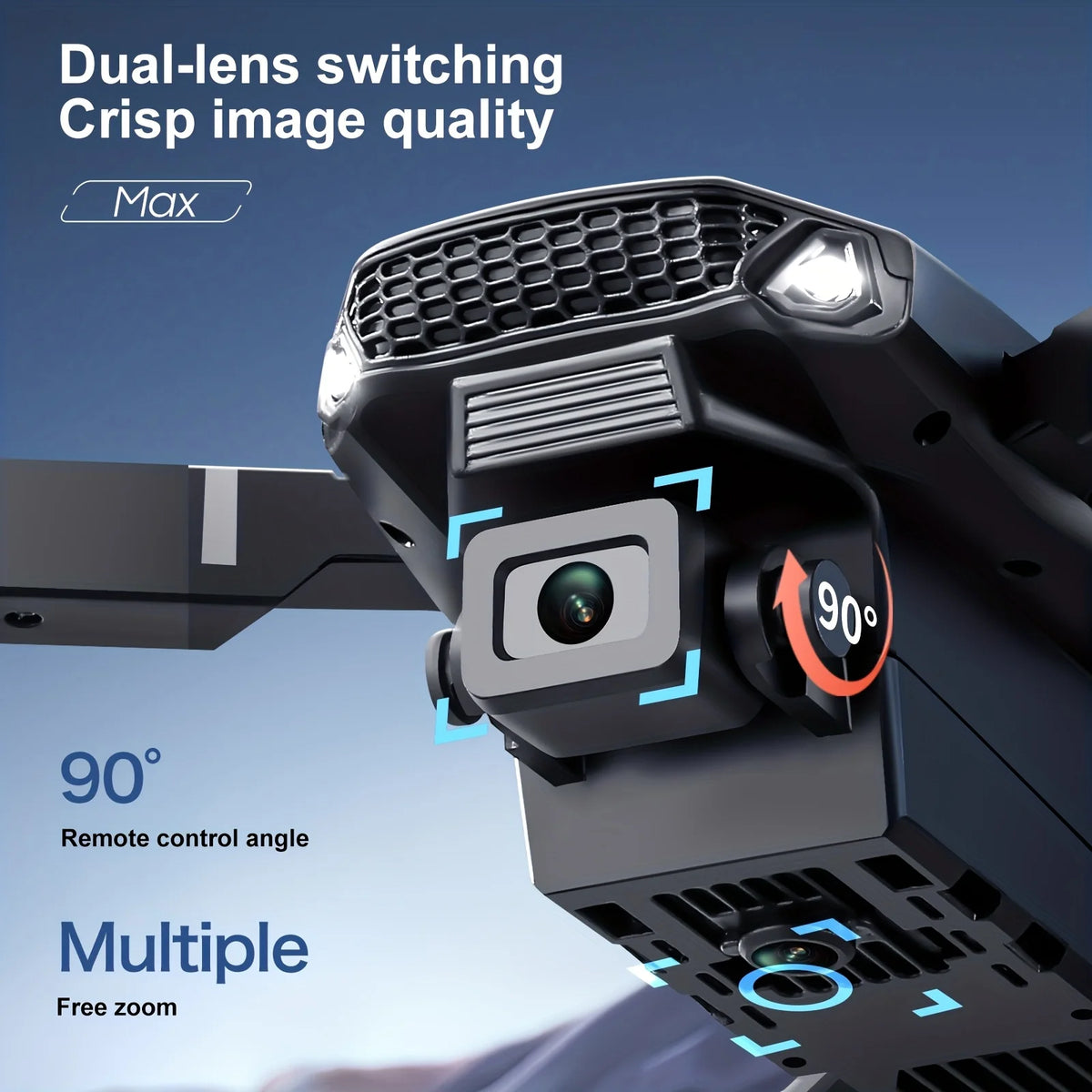 Drone RC pliable à double caméra avec télécommande écran