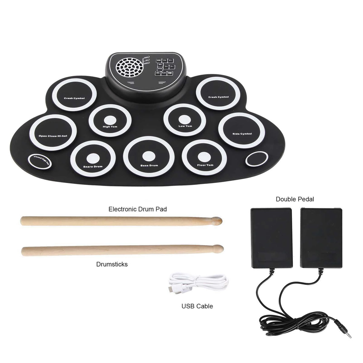 Aufwickelbares elektronisches Schlagzeug-Pad-Set