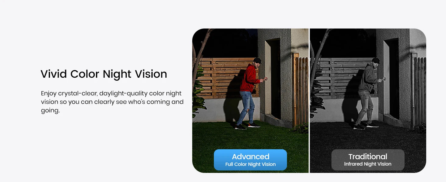 AOSU Solar Outdoor Security Camera, 3MP Color Night Vision