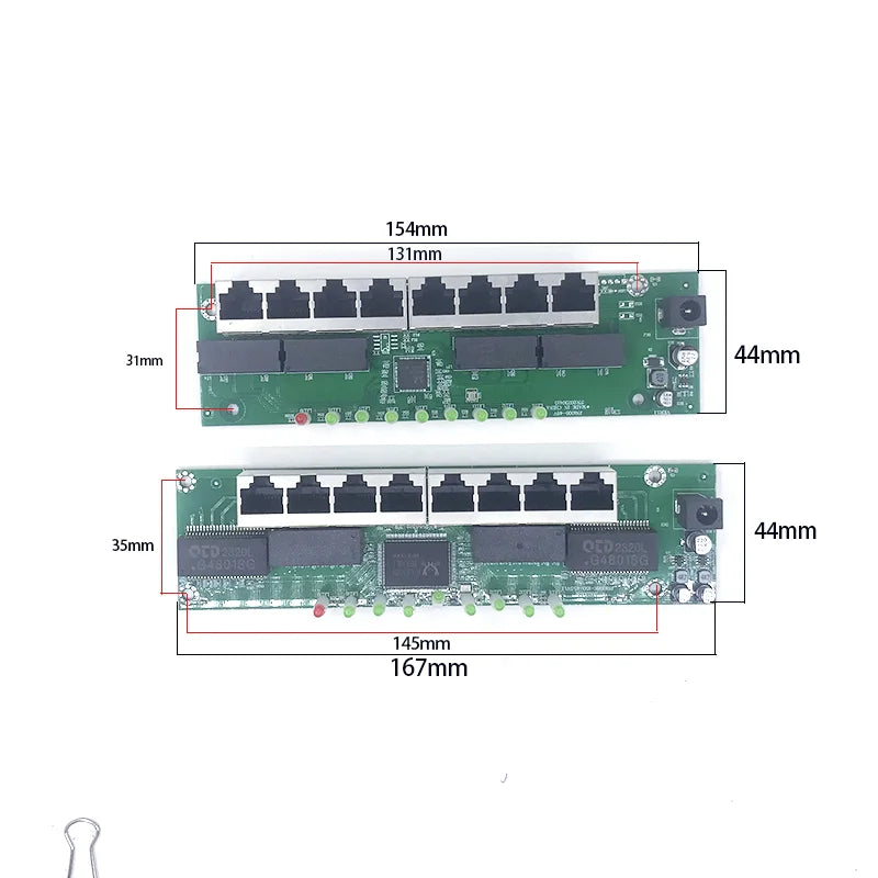 Ethernet-Switch-Modul mit acht Ports - Geschwindigkeitsoptionen