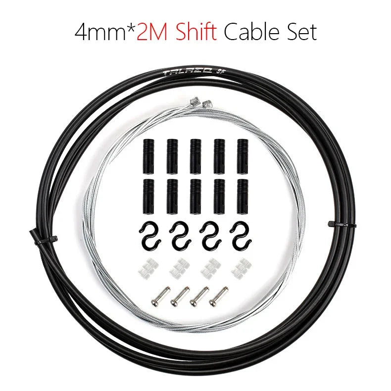 2m/2.5m Bike Brake & Shift Cable Kit 4mm/5mm Mountain Road Bike Derailleur Cable Set with Housing, Comprehensive Repair Solution