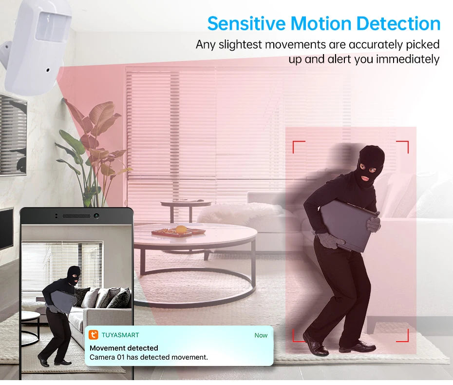 Mini WiFi Security Camera with Motion Detection and Night Vision