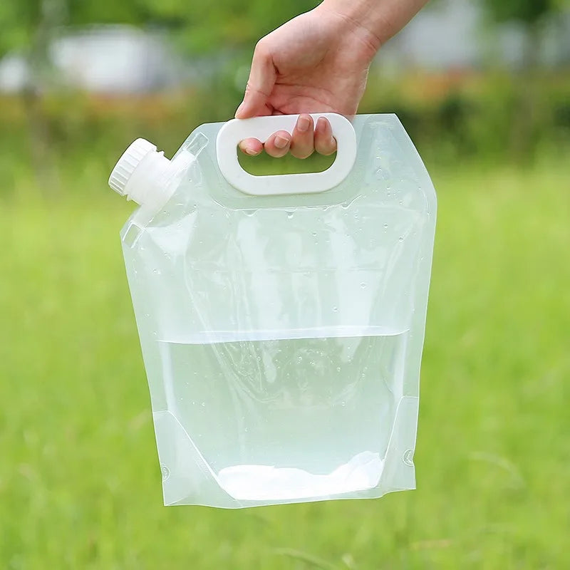 Portable Water Storage Bag Folding Outdoor Sports Camping Large-capacity Mountain Climbing Faucet Plastic Water Bag