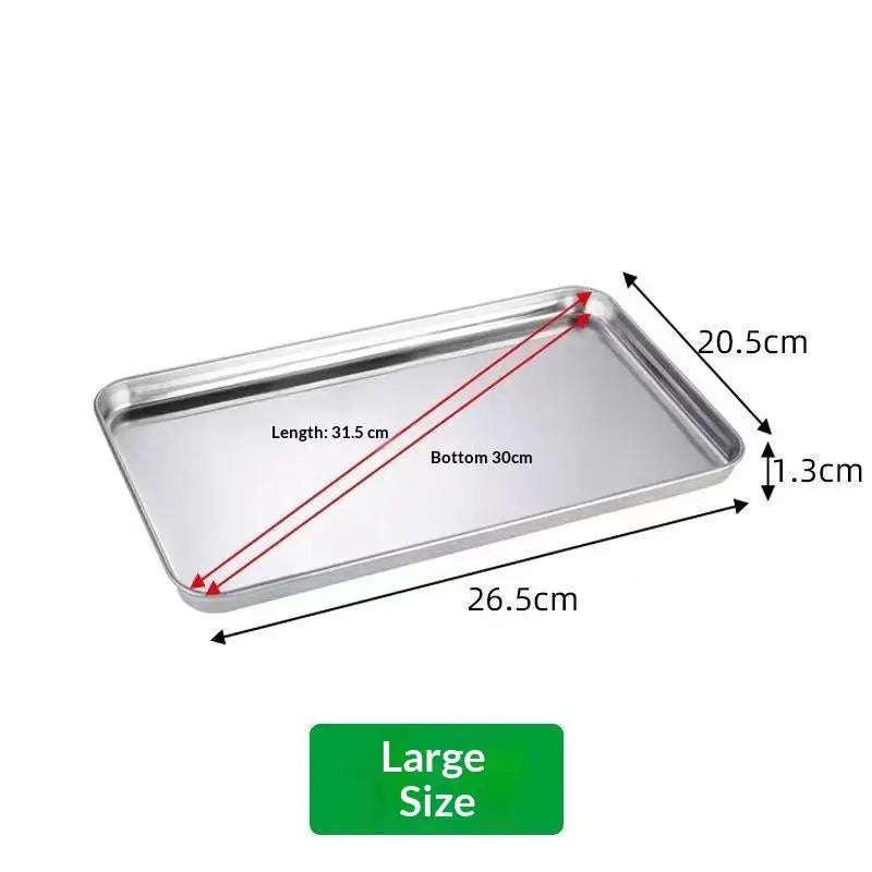 Rectangular Stainless Steel Serving Tray for Buffet and Home