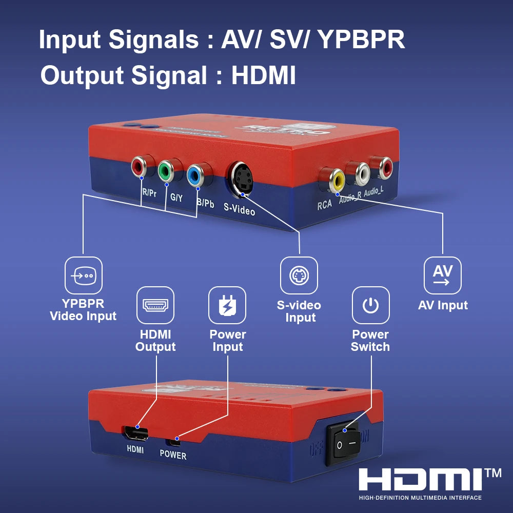 Retro-console AV-naar-HDMI lijnverdubber