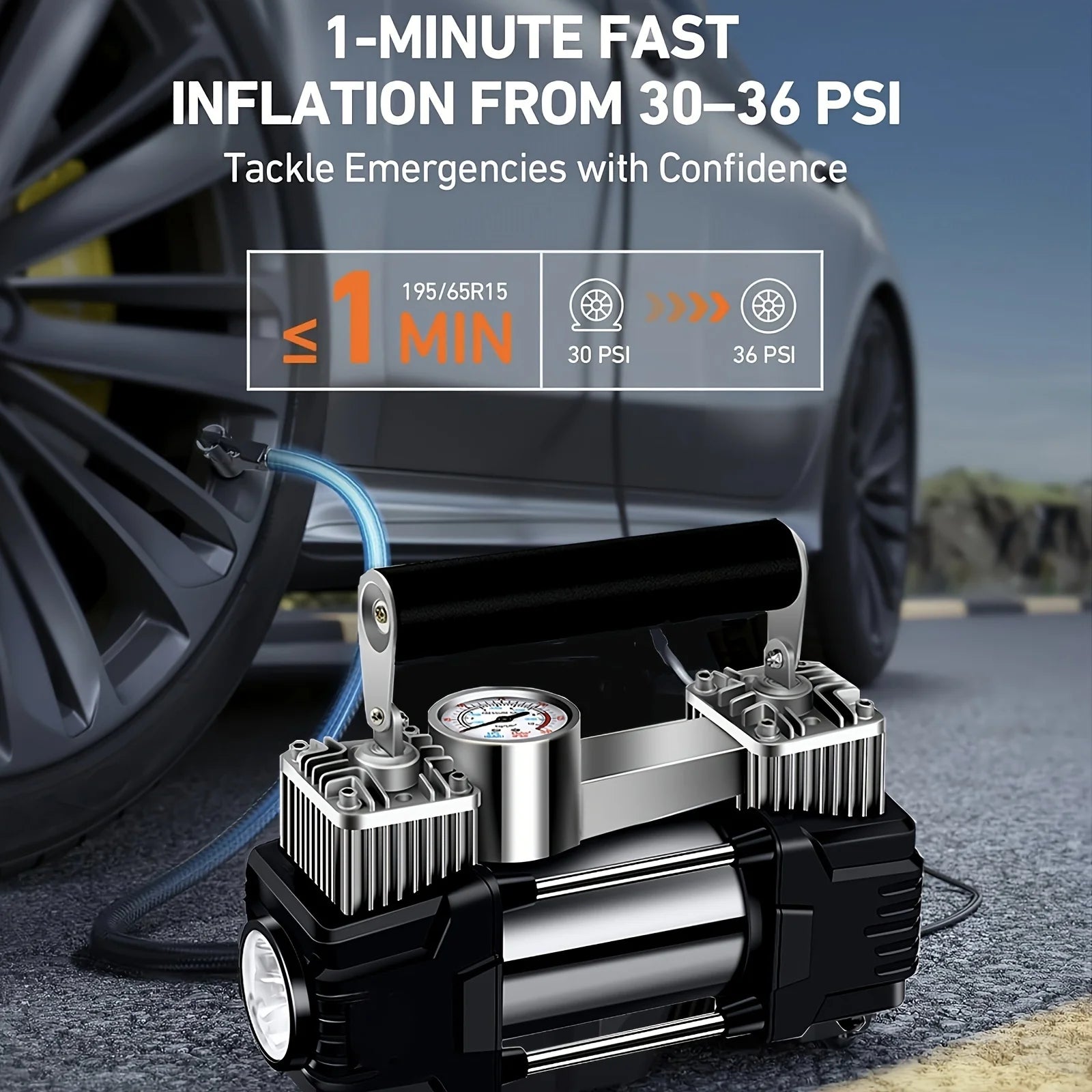 Startér s kompresorem na pneumatiky 150PSI automobilová vzduchová pumpa