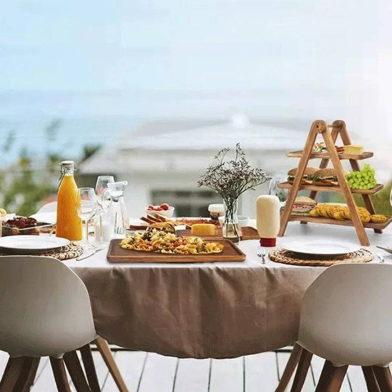 3-Tier Wooden Display and Serving Stand