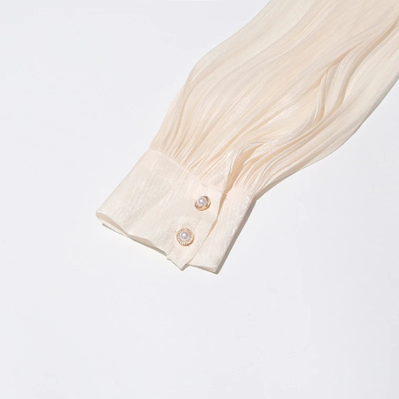 TWOTWINSTYLE Solid Patchwork Lace Up Blouse Mini Dresses For Women V Neck Long Sleeve Sweet Style Dress Female Clothing Fashion