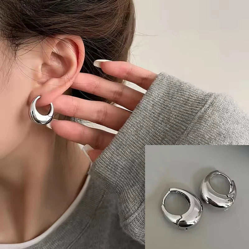 925 Sterling Silver CZ Star Moon Asymmetric Hoop Earrings