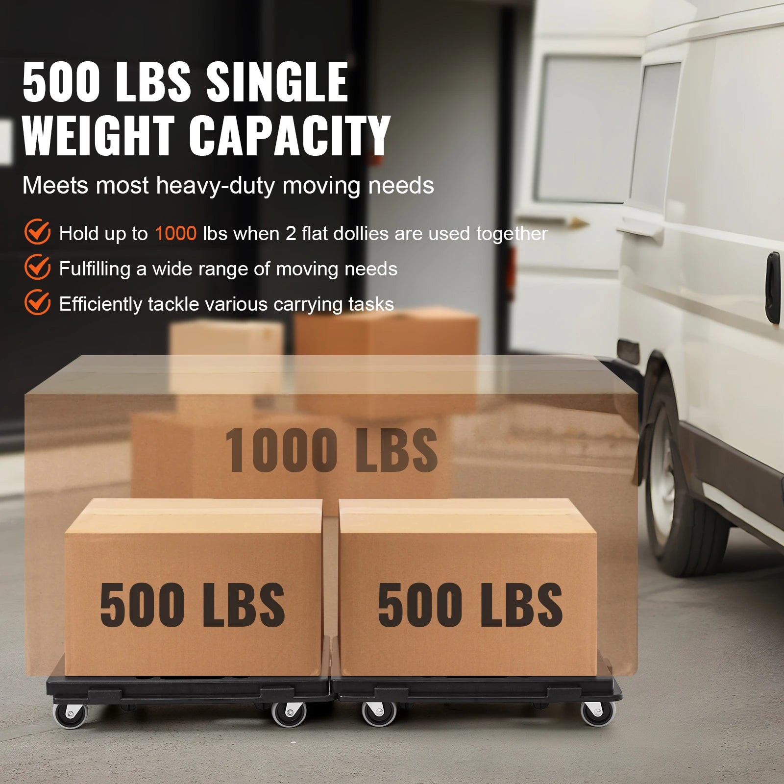 2 Pack Furniture Dolly Movers 500 lbs Each with Wheels