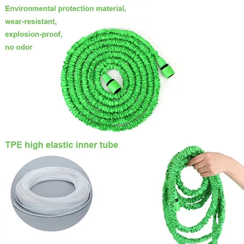 Expandable Garden Hose with Spray Gun, 25–200ft Options