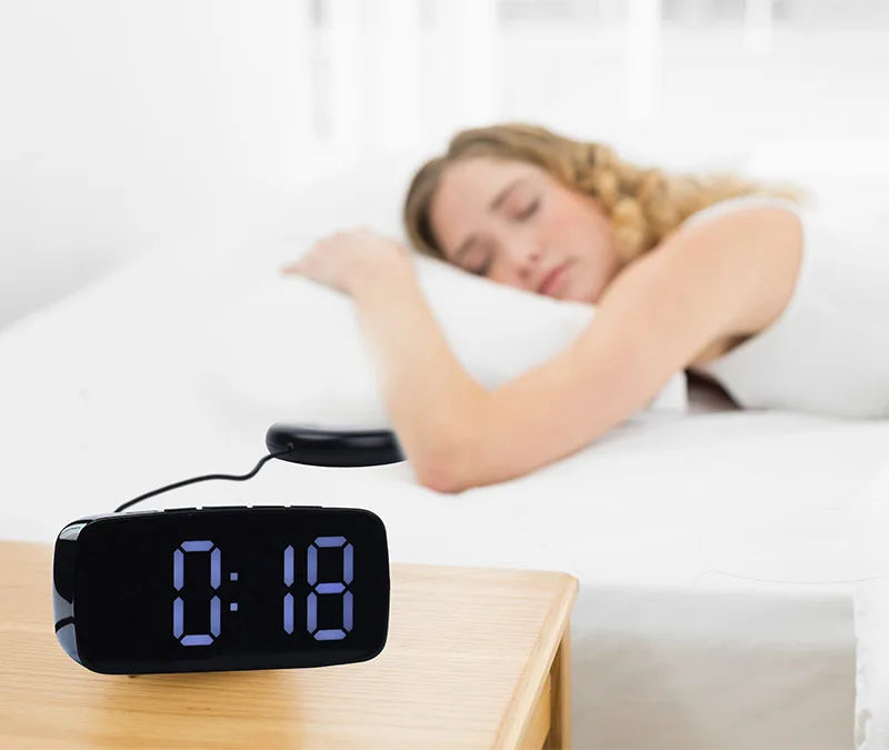 Super Loud Vibrating Alarm Clock with Bed Shaker Multifunctional Dual USB for Heavy Sleeper Deaf Hard of Hearing Snooze