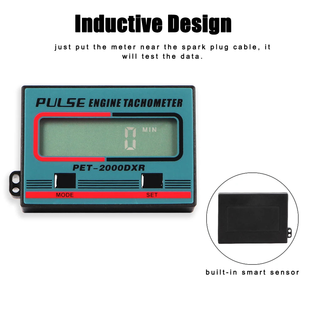 Tachometer 100-30000 RPM Meter Gauge Digital Tach Hour Tester Motorcycle Accessories for ATV Lawn Mower 2/4 Stroke Electric Saw