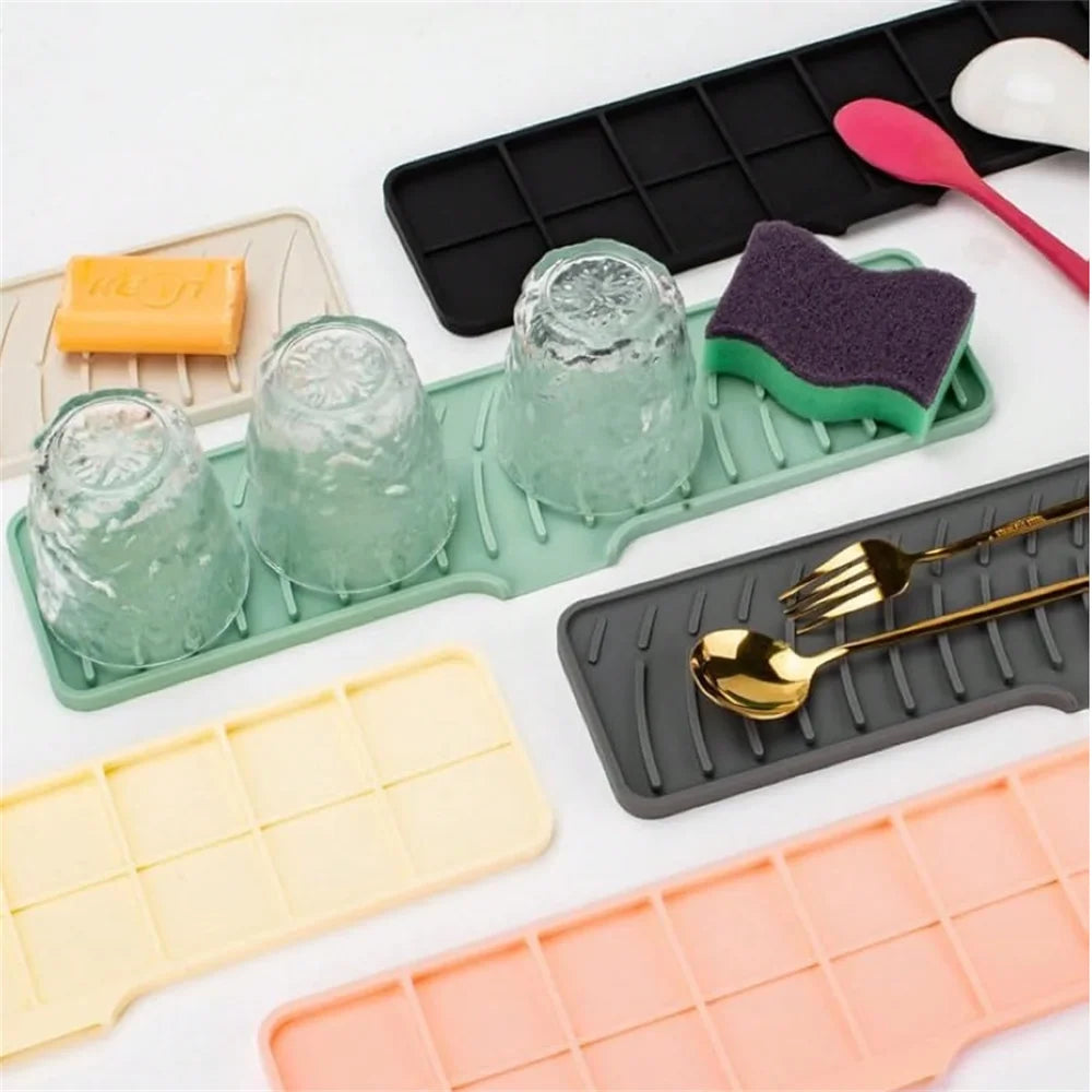 Kitchen Sink Splash Guard Silicone Draining Mat