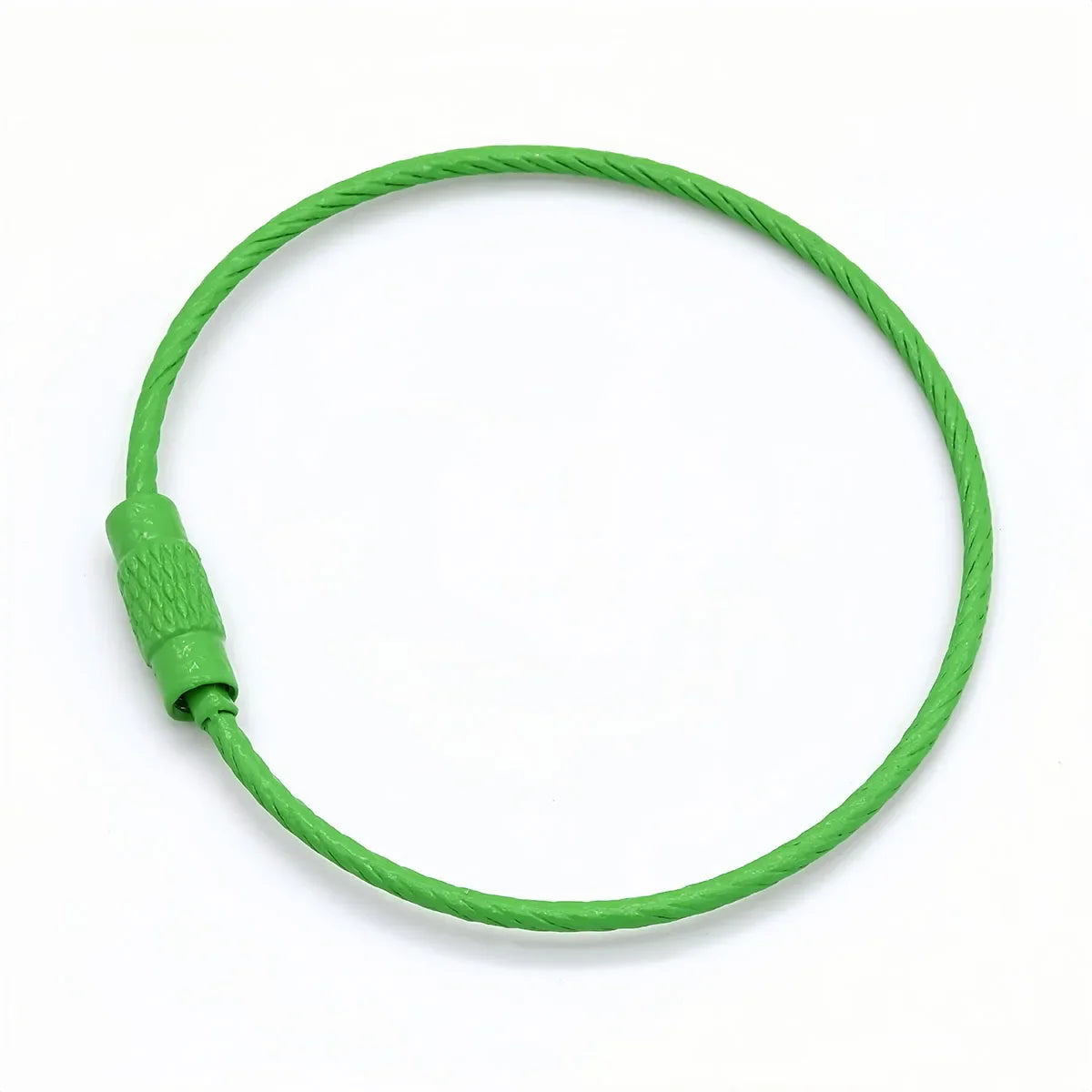 5/10pcs Stainless Steel Wire Keychain Ring Key Keyring Circle Rope Cable Loop Outdoor Camp Luggage Tag Screw Lock Gadget