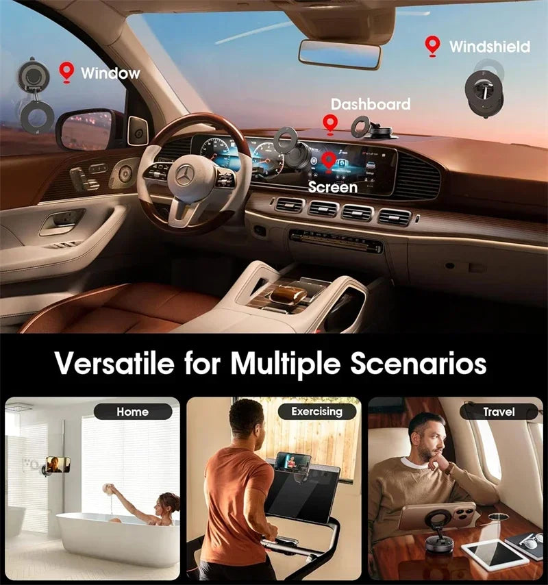 Support magnétique pour téléphone de voiture Ventouse mécanique Pivot 360° Adsorption magnétique Support universel de navigation