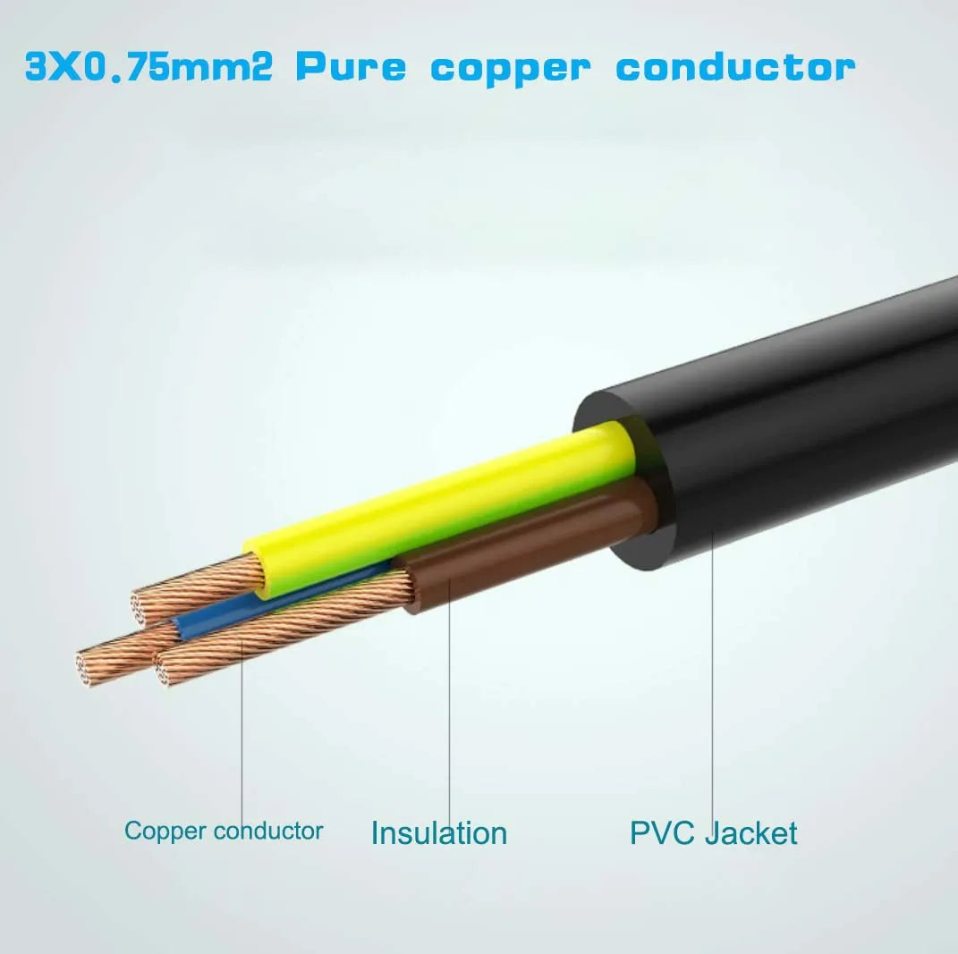 Strømledning fra C5 til C14, adapterkabel fra IEC 60320 C14 til IEC 60320 C5, 1.5M, 3X0.75mm2 kobberleder