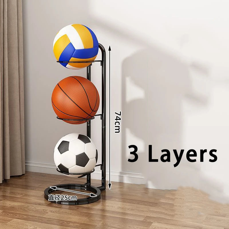 Suporte metálico para bolas desportivas, 1–5 níveis