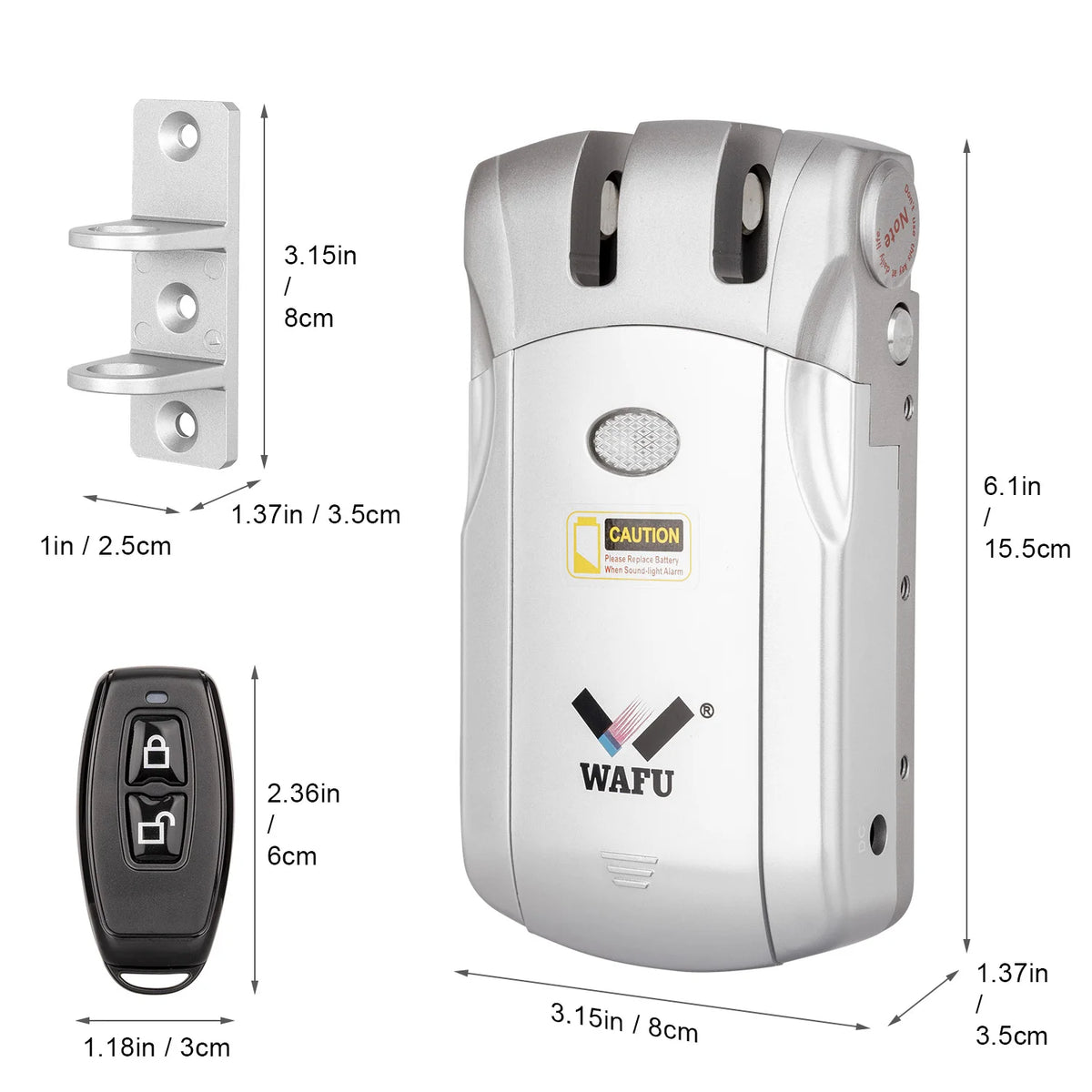 Wafu 019 Remote Control Door Lock Smart Lock Remote Control Invisible Locks Electronic Wireless Keyless Door Locks Dealbolt Lock