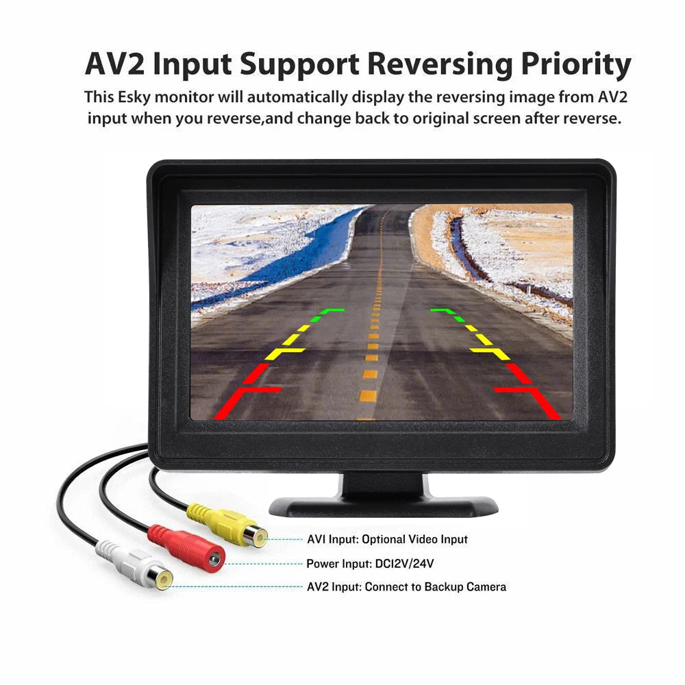 4.3Inch Rear View Camera Monitor Screen Reversing Camera for Car Parking Parking System Camera for Vehicle DashCam Backup Camera