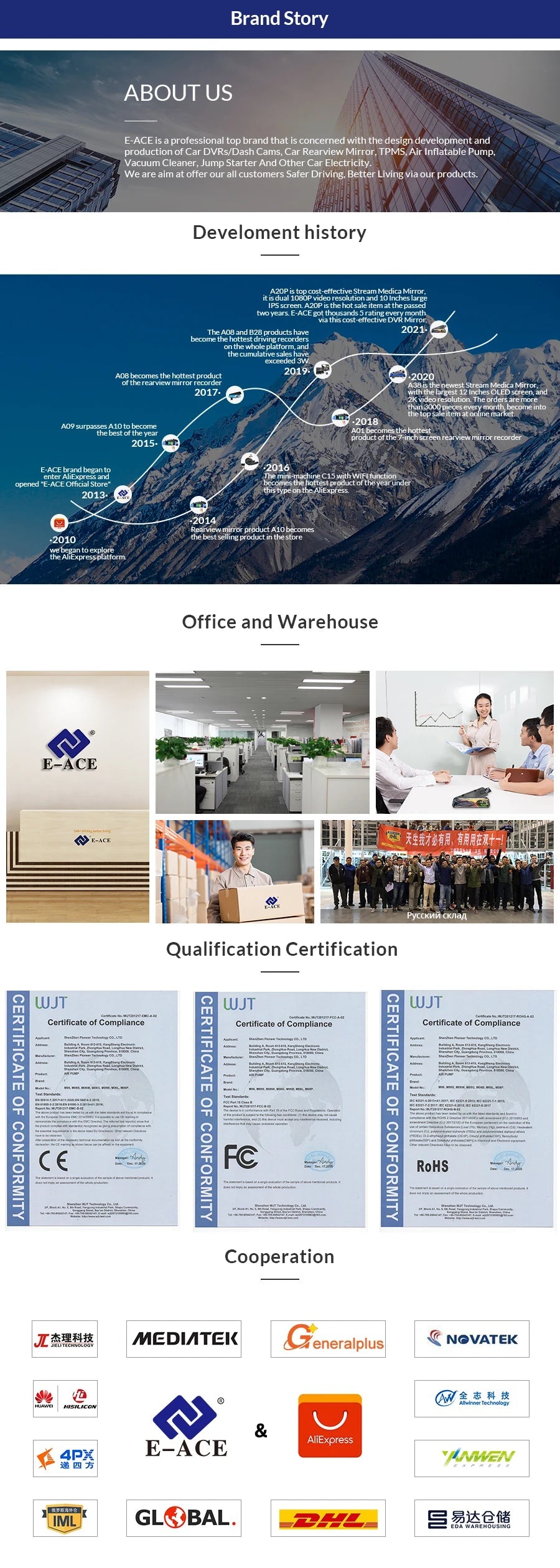 E-ACE Solar Power TPMS Car Tire Pressure Alarm Monitor System Auto Security Alarm Systems Tyre Pressure Temperature Warning