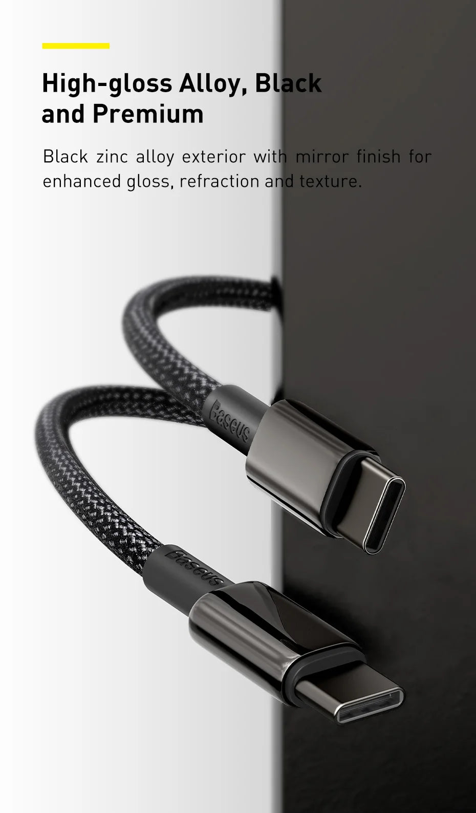 Cable Baseus 100W Tipo C para iPhone 15, Cable de Carga Rápida USB C PD para Macbook, Samsung, Xiaomi, Cable Tipo C USB C