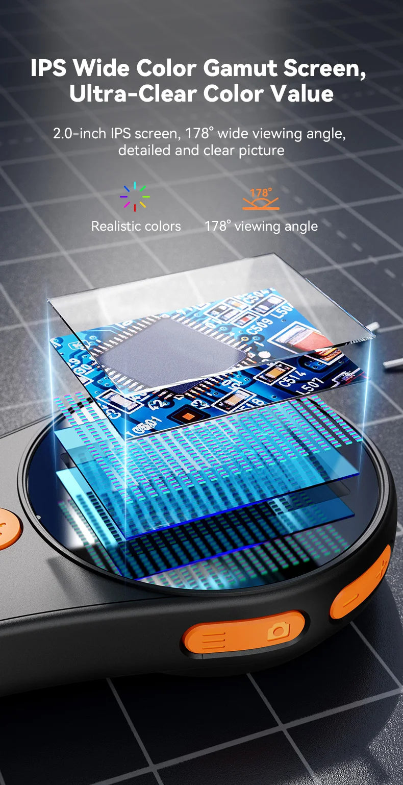 2.0inch 500X Digital Microscope 1080P Video Coin Microscopio with Magnifying Glass Wiht 8Leds for Electronics Repair Windows/Mac