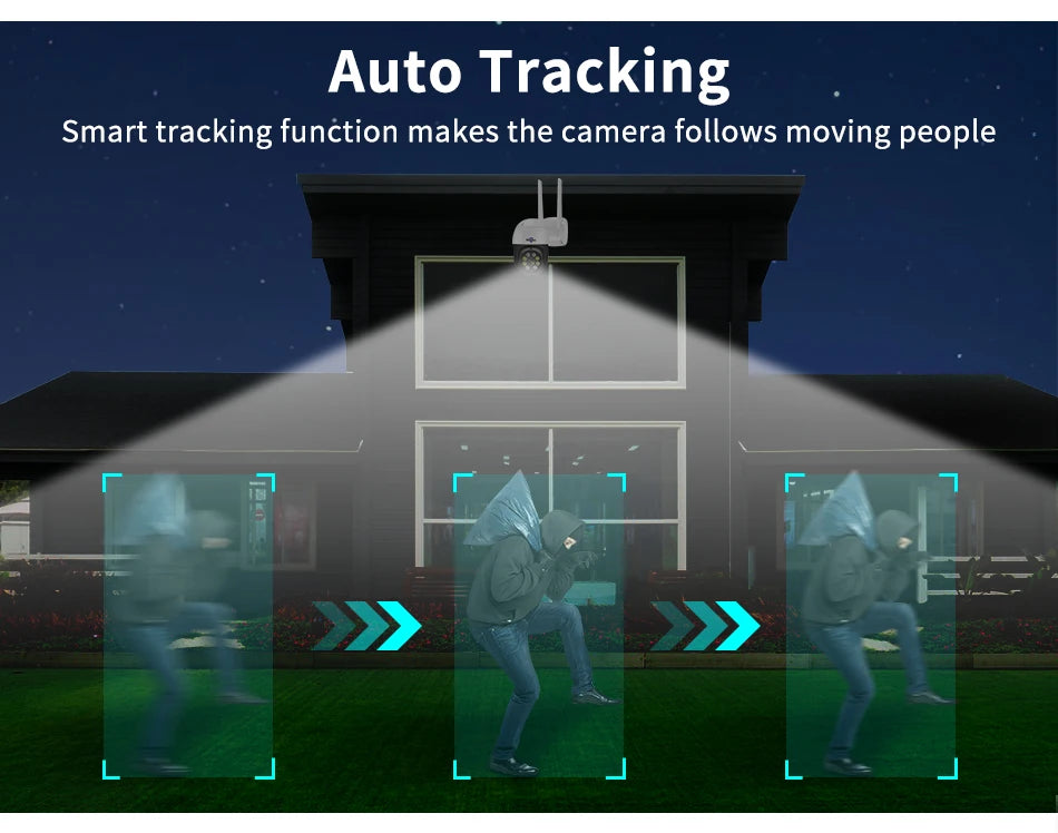 2MP PTZ WiFi Smart Security Camera with Human Detection