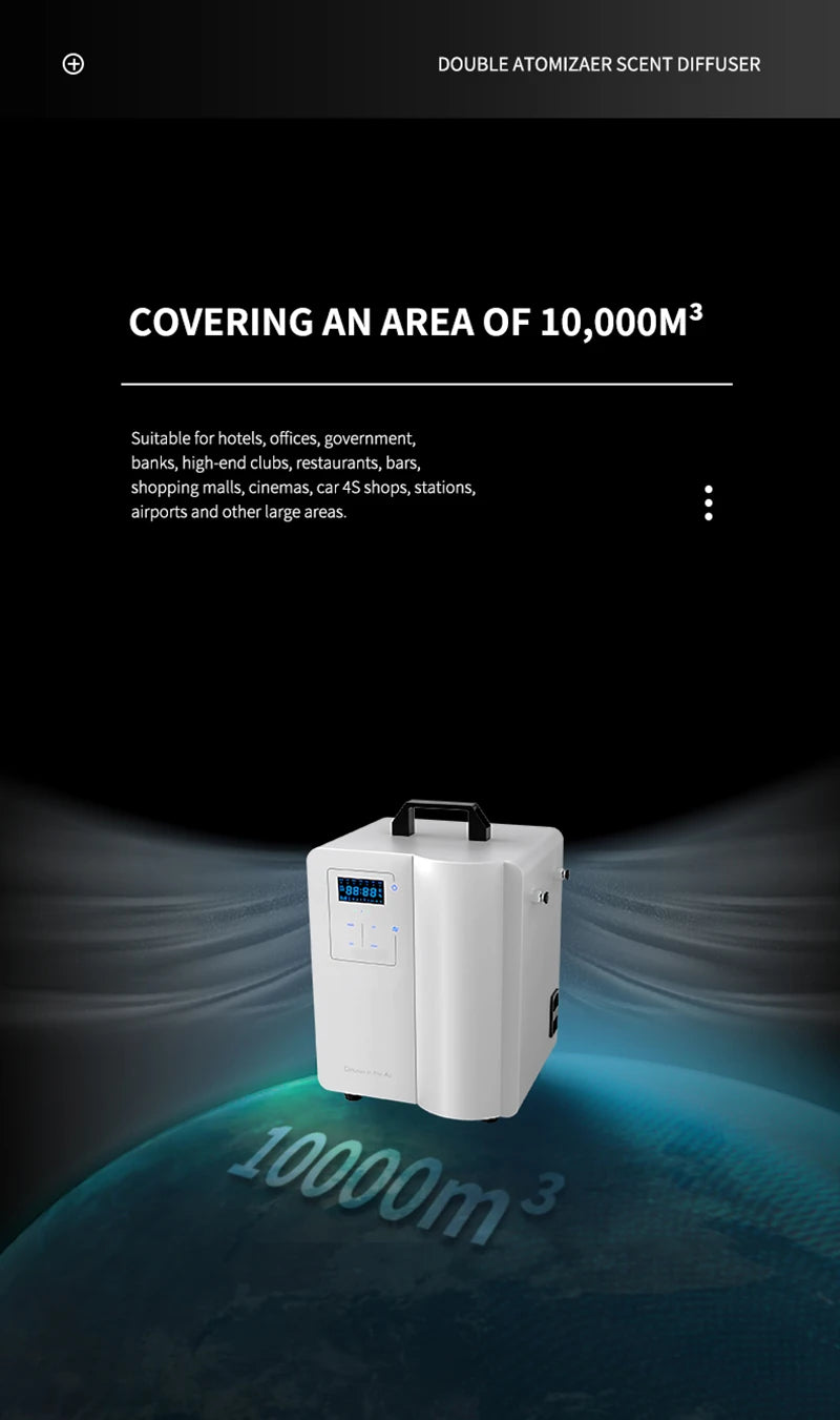 Smart HVAC Aroma Diffuser 10000m³ Dækning Bluetooth Kontrol