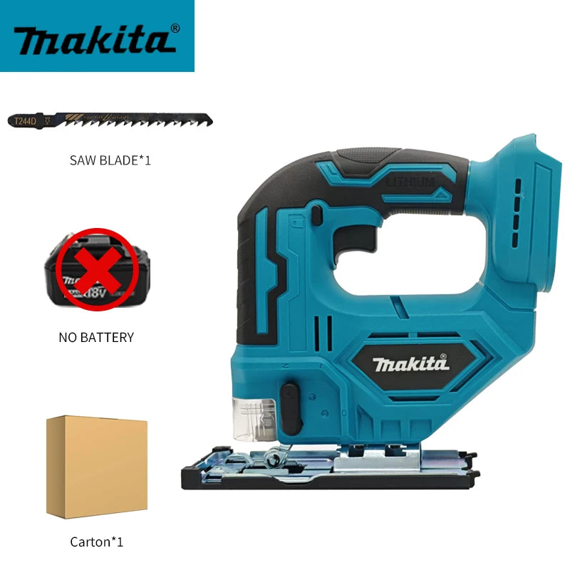 Makita 3000RPM Brushless Jigsaw 340W Electric Jig with Saw Blade 18v Cordless Barrel Handle Jigsaw For Makita Battery