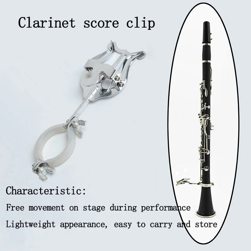 Clarinet Sheet Music Clip with Adjustable Lyre Mount