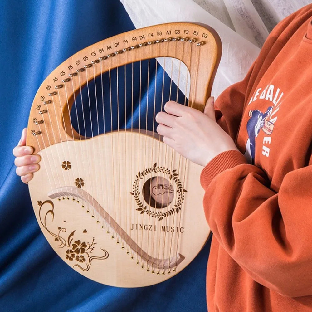 Mahogany Lyre Harp - String and Tuning Options
