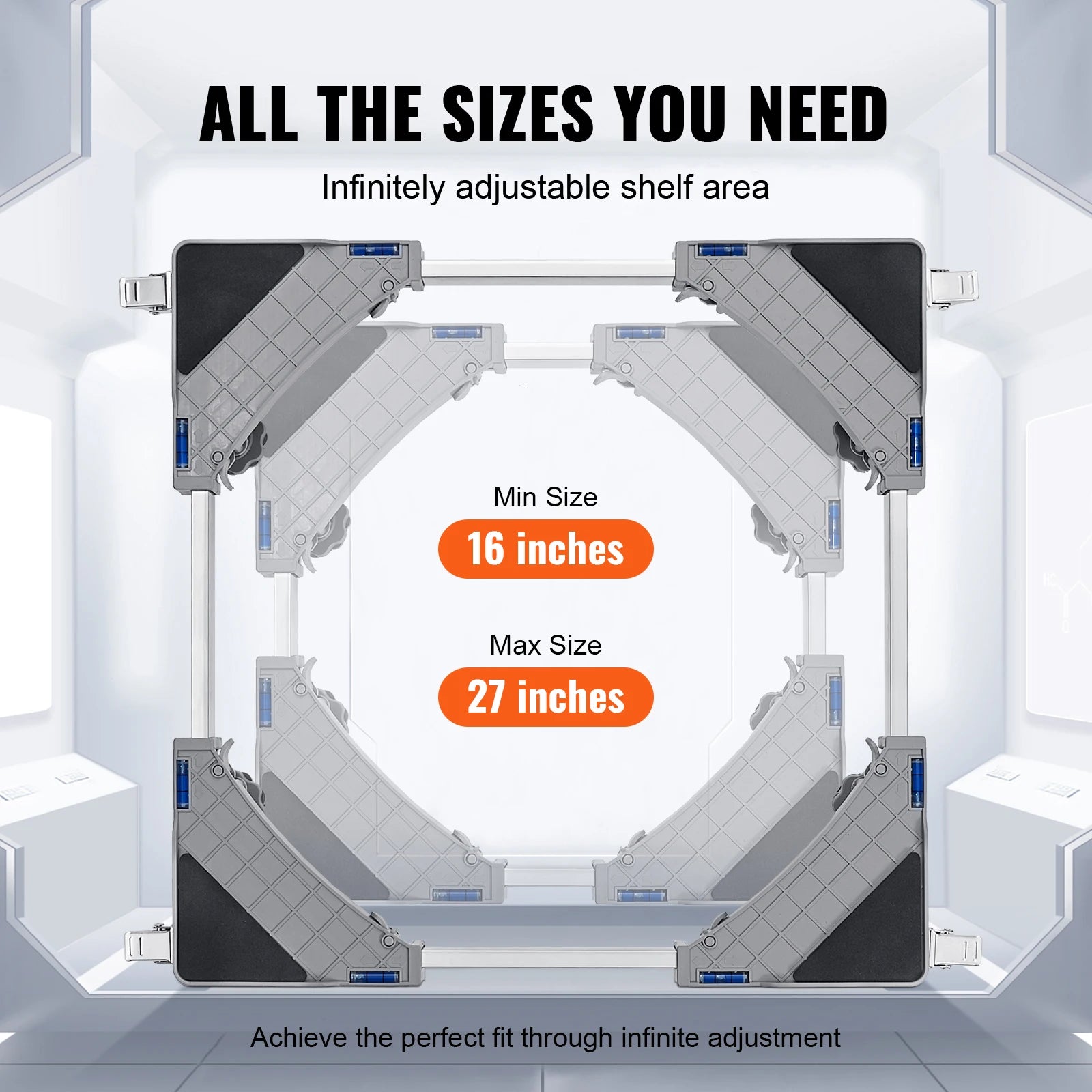 Állítható mini hűtőállvány kerekekkel, 400 lbs teherbírással