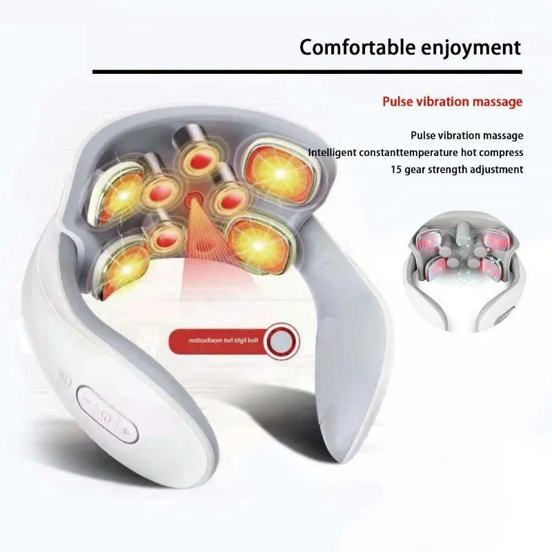New Neck Massage Intelligent Charging Heating Hot Pressing Magnetic Pulse Fashion Multi User Usage Portable Pulse Neck Massager