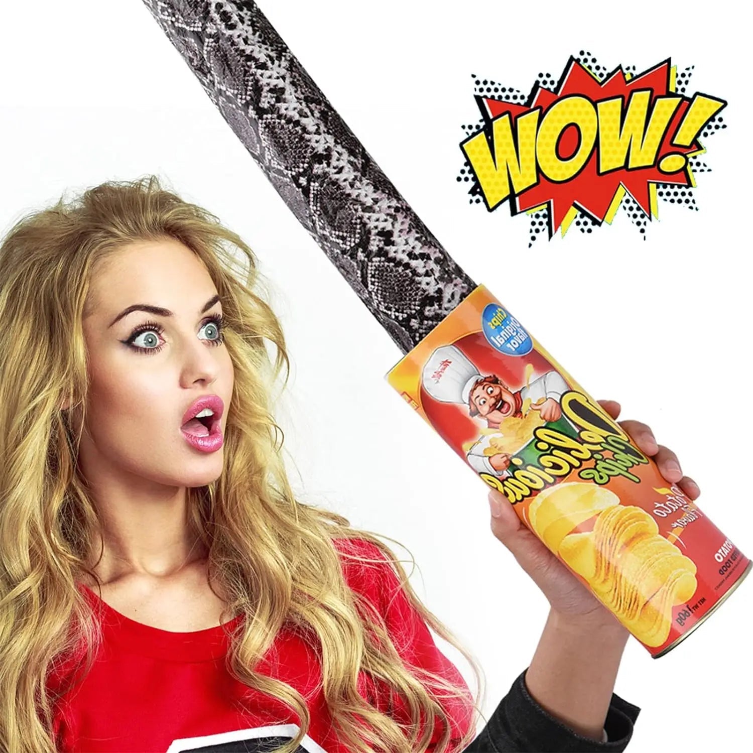 Prank Snake Toy in Potato Chip Can 🐍