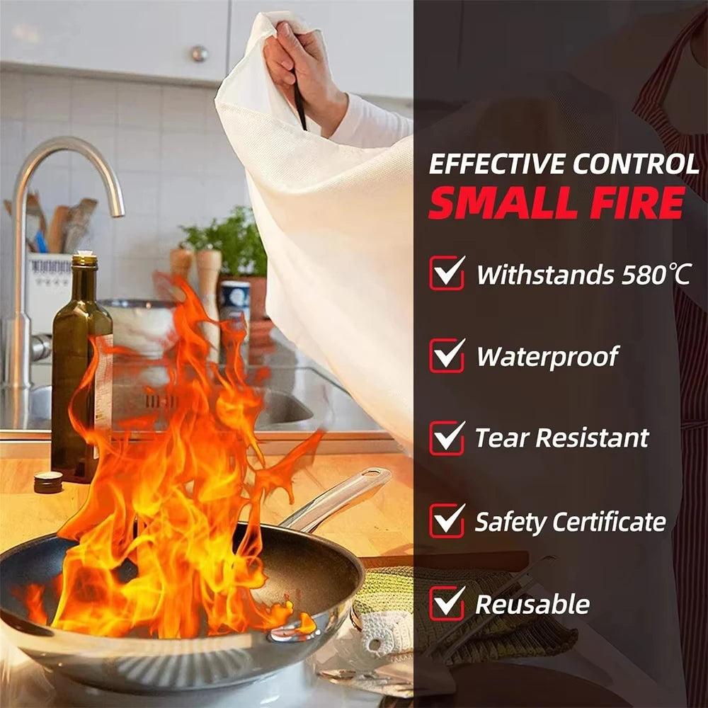 Emergency Fire Blanket 1m x 1m Fire Suppression Cover