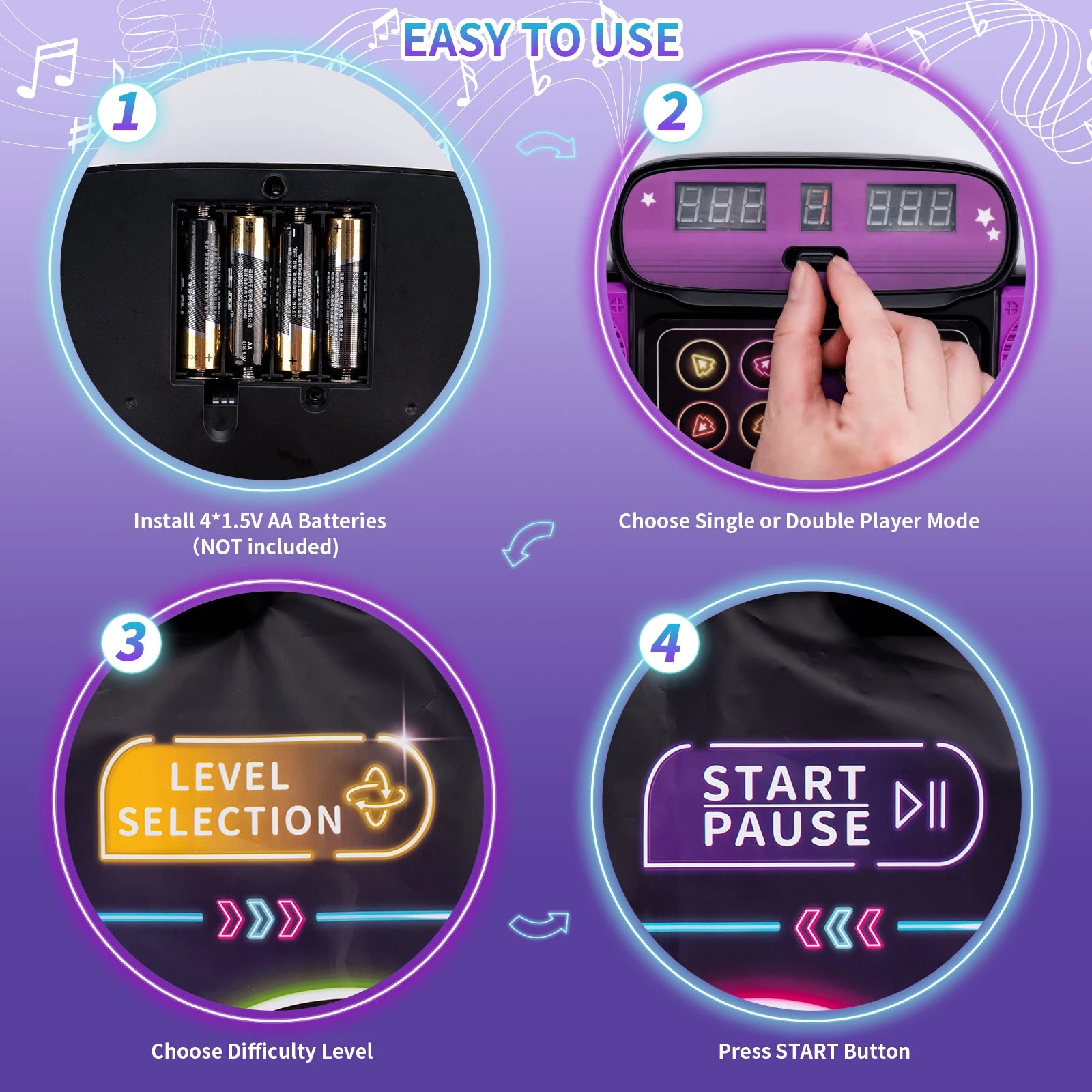 Kids Electronic Dance Mat with Double Player Mode