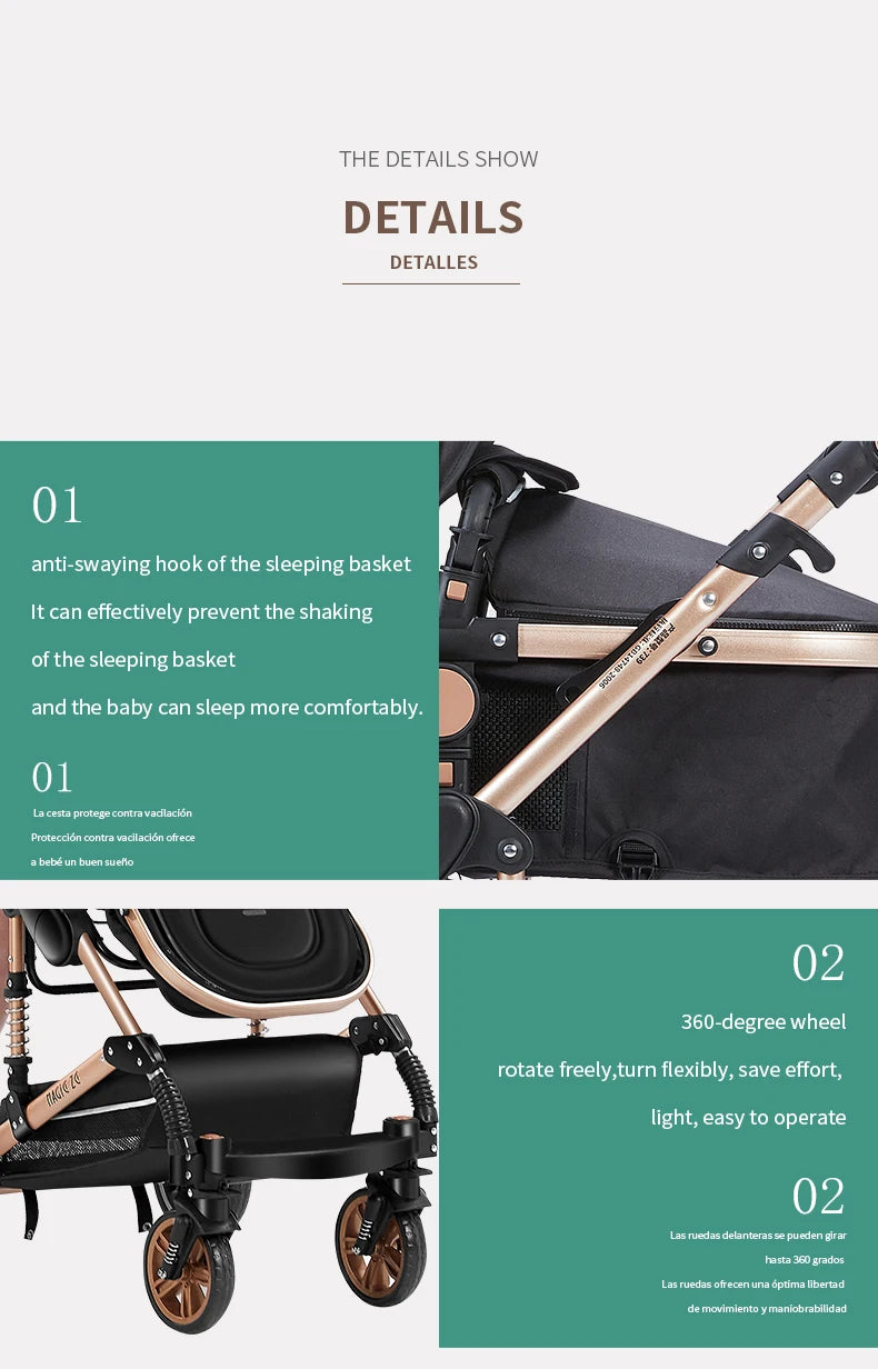 Baby Stroller 3‑in‑1 Lightweight Travel System